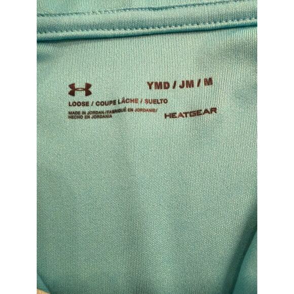 Under Armour girls turquoise heatgear long sleeve layer 1/4 zip  YM - Picture 3 of 6